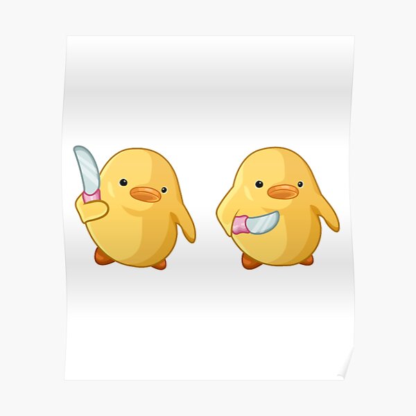"Yellow Duck with knife" Poster by PunPedia Redbubble