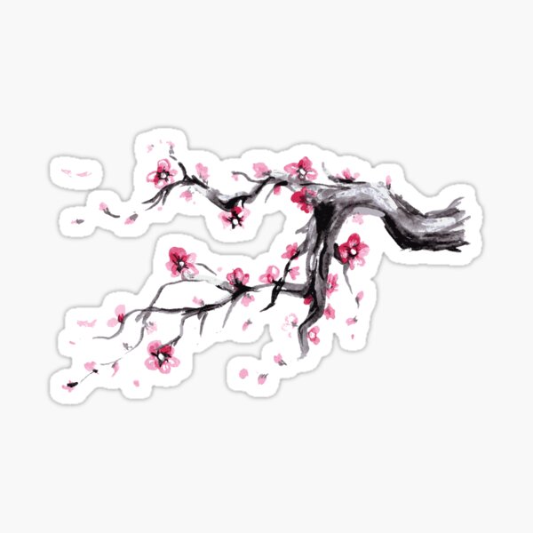 Item preview, Watercolor Spring blossoms - japanese symbol designed and sold by NaumStock.