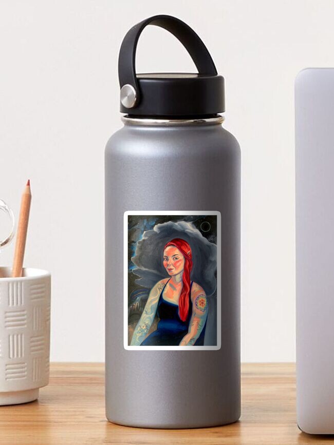 Thumbnail 1 of 3, Sticker, Red-Headed Elf designed and sold by BlueStarseed.