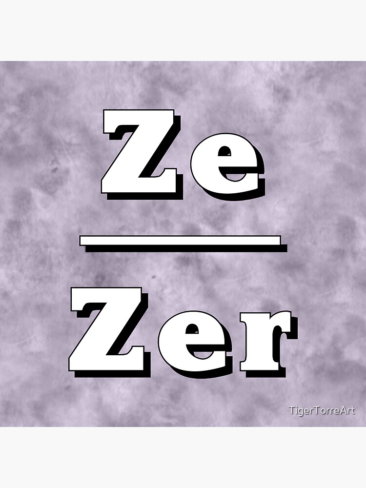 "ZeZir Pronouns Neutral Gray" Sticker for Sale by TigerTorreArt