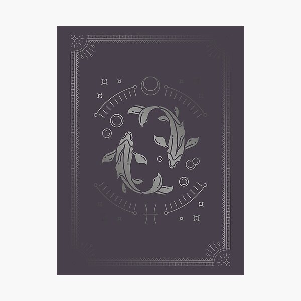 Astrology Water Sign Pisces Wall Art Print Water Illustration Gift for Her Pisces Zodiac Rising Sign Zodiac Print Star Sign