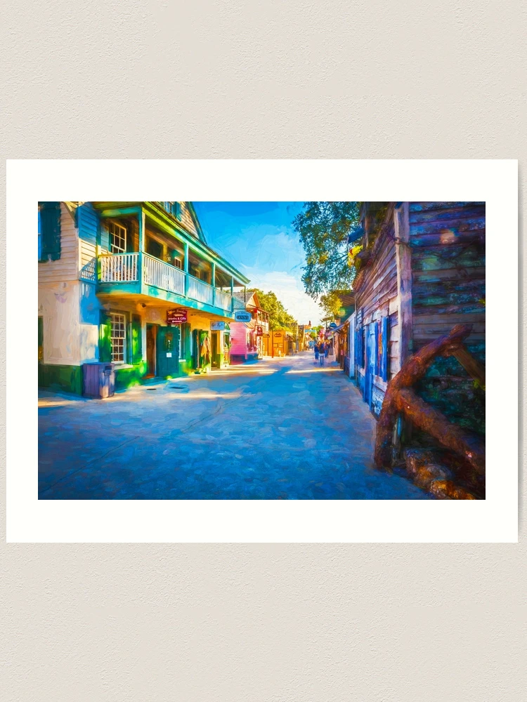 St. George Street, St. Augustine, Florida-Pen hotsell King-A3685-Home Decor Holiday Artwork Texture Painting Dining Wall Art