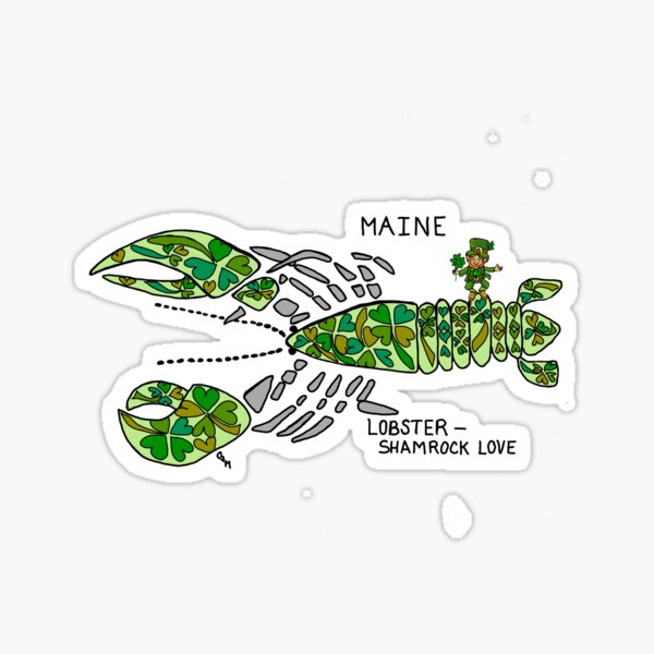 Maine - Lobster - Shamrock Love - State Symbols Sticker