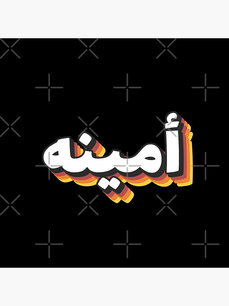 Retro Name in Arabic,  Amina or Ameena  with Groovy Typo Gift Sticker  for Sale by Studio TANFF