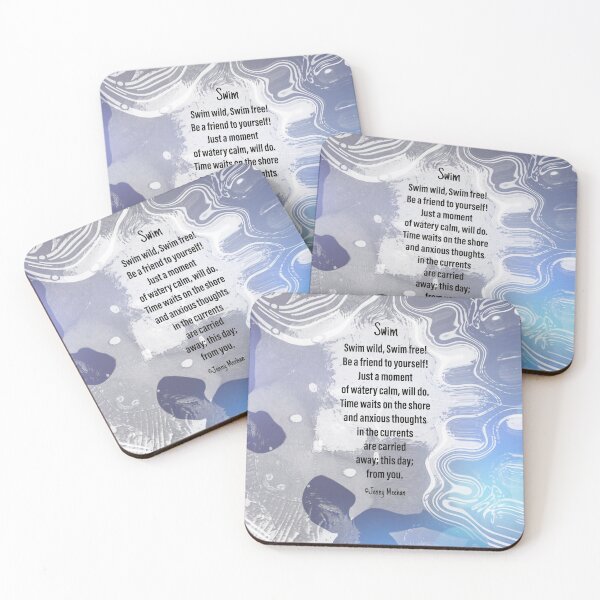 Item preview, Swim Wild Swim Free Poem Open Water Swimming   Jenny Meehan  designed and sold by Jenny Meehan Art Prints and Patterns  .