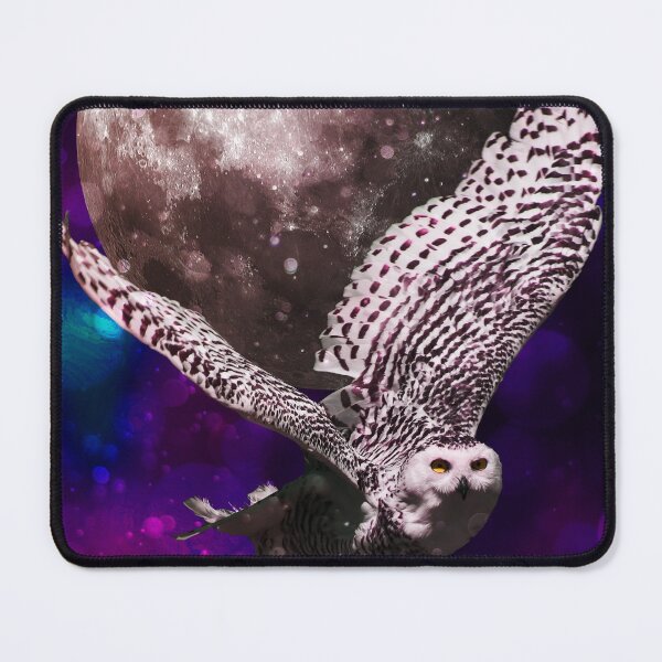 Item preview, Snow Owl in galaxy with full moon designed and sold by felinefeelings.