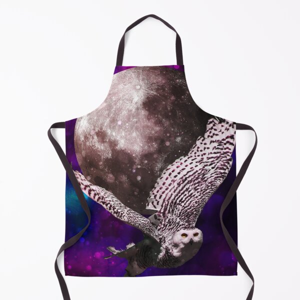 Item preview, Snow Owl in galaxy with full moon designed and sold by felinefeelings.