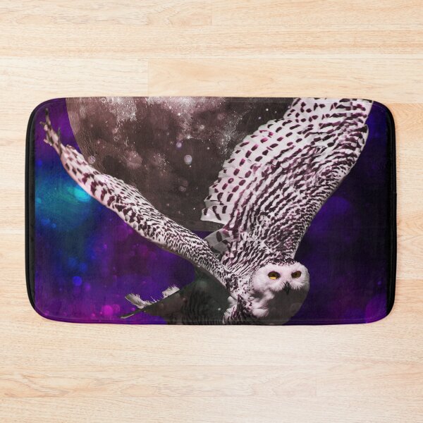 Item preview, Snow Owl in galaxy with full moon designed and sold by felinefeelings.