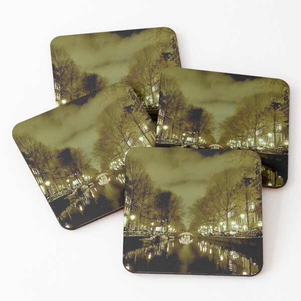 Item preview, Amsterdam canal houses at night. designed and sold by Noel Ali ⭐⭐⭐⭐⭐.