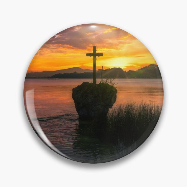 Item preview, Kreuzstein Mondsee at sunset designed and sold by Lexpixelart.