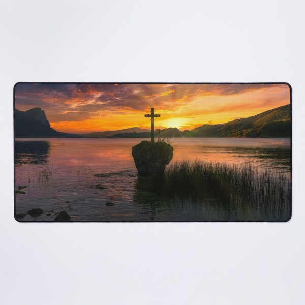 Item preview, Kreuzstein Mondsee at sunset designed and sold by Lexpixelart.