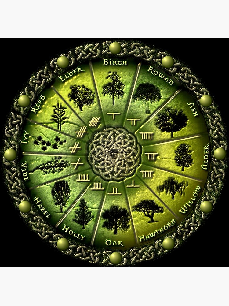 "Druid tree calendar clock" Metal Print by beauravn Redbubble