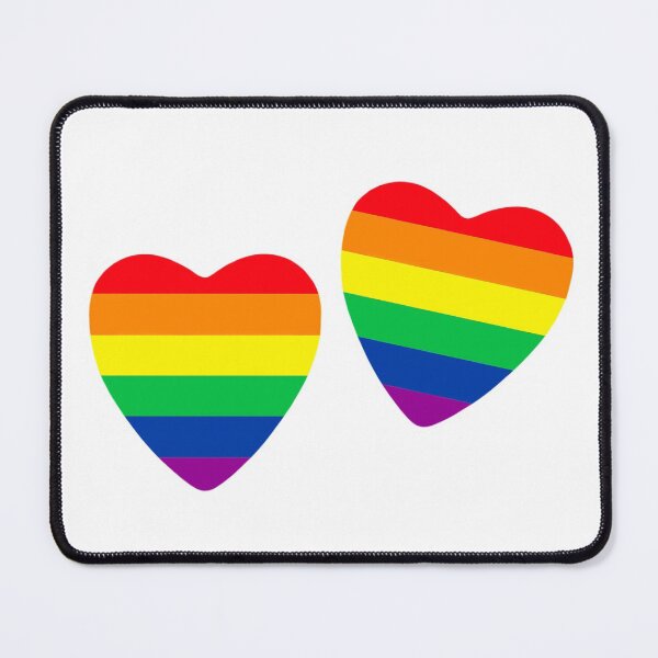 Item preview, Two hearts made from gay pride flag on white. designed and sold by IaroslavB.
