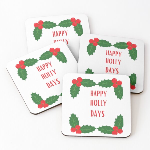 Item preview, HAPPY HOLLY DAYS WITH HOLLY IN GREEN AND RED designed and sold by DoloresAlaire.