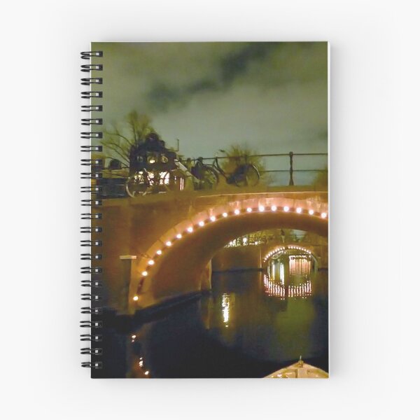 Item preview, Amsterdam canal scene at night. designed and sold by Noel Ali ⭐⭐⭐⭐⭐.