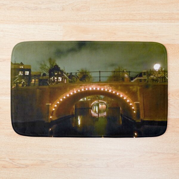 Item preview, Amsterdam canal scene at night. designed and sold by Noel Ali ⭐⭐⭐⭐⭐.