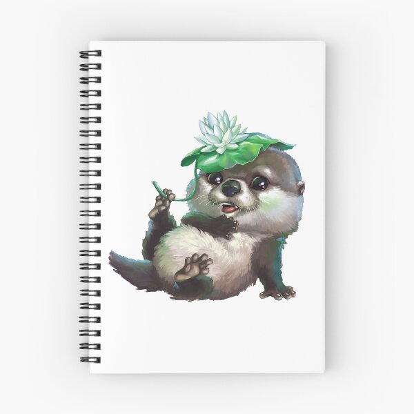 Item preview, Otter with a water lily designed and sold by Niti-Niti.