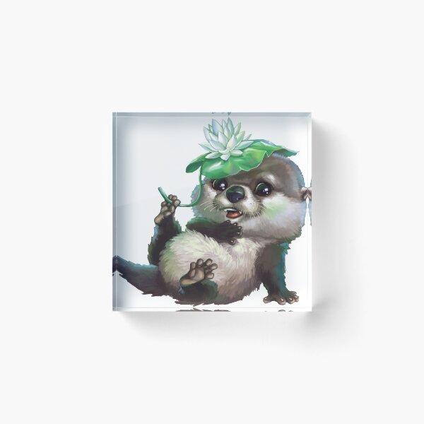 Item preview, Otter with a water lily designed and sold by Niti-Niti.