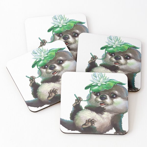 Item preview, Otter with a water lily designed and sold by Niti-Niti.