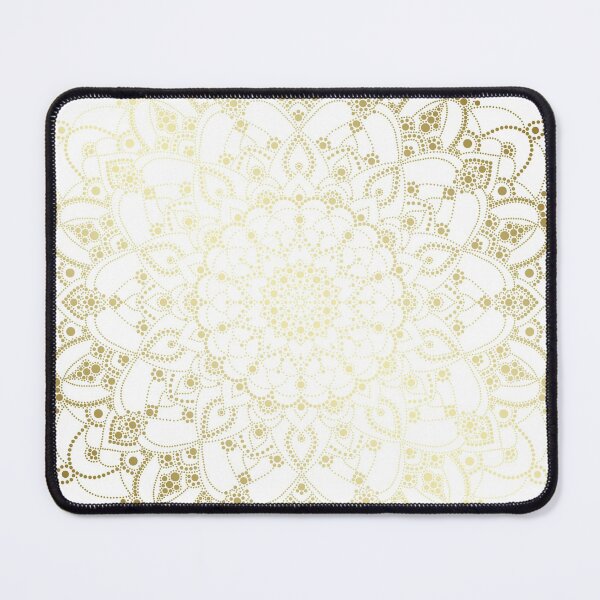 Item preview, Gold dotted floral mandala designed and sold by felinefeelings.