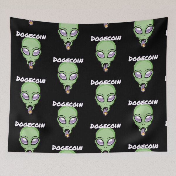 Item preview, Dogecoin DOGE Alien Crypto Cryptocurrency UFO Space Moon designed and sold by Bitcoin-Fashion.