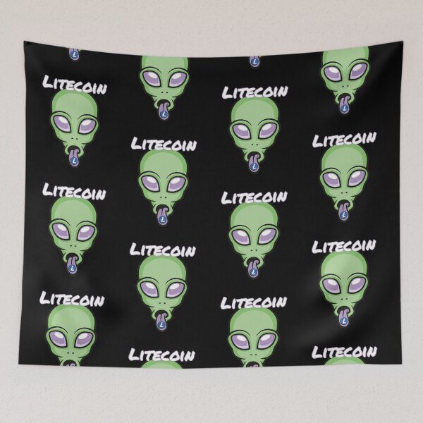 Item preview, Litecoin LTC Alien Crypto Cryptocurrency UFO Space Moon designed and sold by Bitcoin-Fashion.