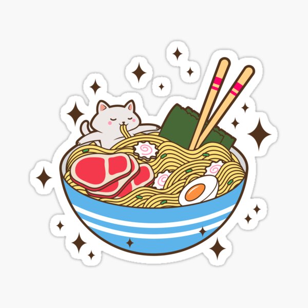 kawaii cute anime shiba inu dog otaku japanese ramen noodles Sticker