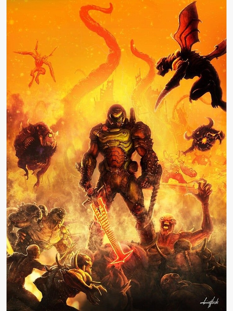 Doom Eternal Evil Alien Creatures Poster By Vintage Travler Redbubble