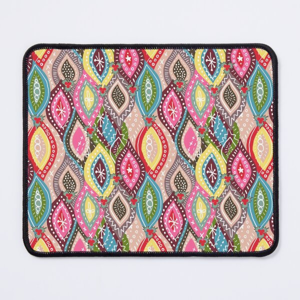 "Maximalist Holiday Celebration!" Festive Colorful Designer Print Mouse Pad