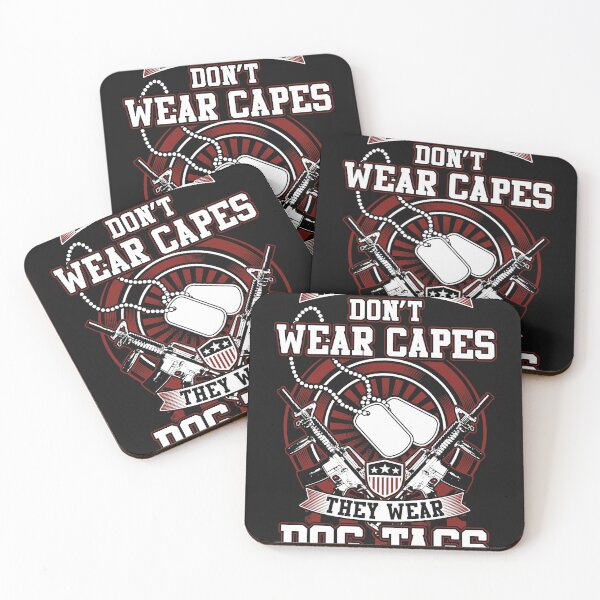Item preview, Real heroes don’t wear capes dog tags designed and sold by Usatazon on.
