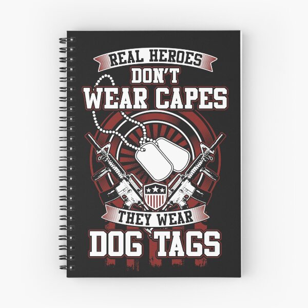 Item preview, Real heroes don’t wear capes dog tags designed and sold by Usatazon on.