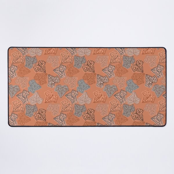 Item preview, "English Ivy Autumn Leaves" Muted Orange Blue Brown Leaf Designer Print designed and sold by victoriabdesign.