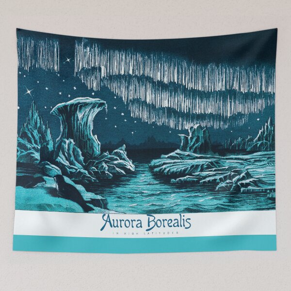 Item preview, Aurora Borealis, an illustration of the beautiful polar lights in the night sky designed and sold by mycloudzdesign.