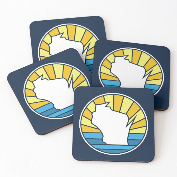 Item preview, Wisconsin Navy Blue State WI Sunset and Water designed and sold by toutwearapparel.