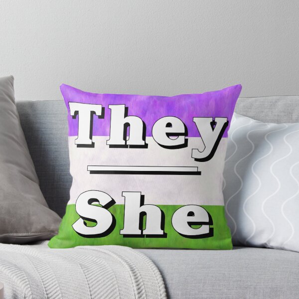 Item preview, They-She Pronouns: Genderqueer designed and sold by TigerTorreArt.