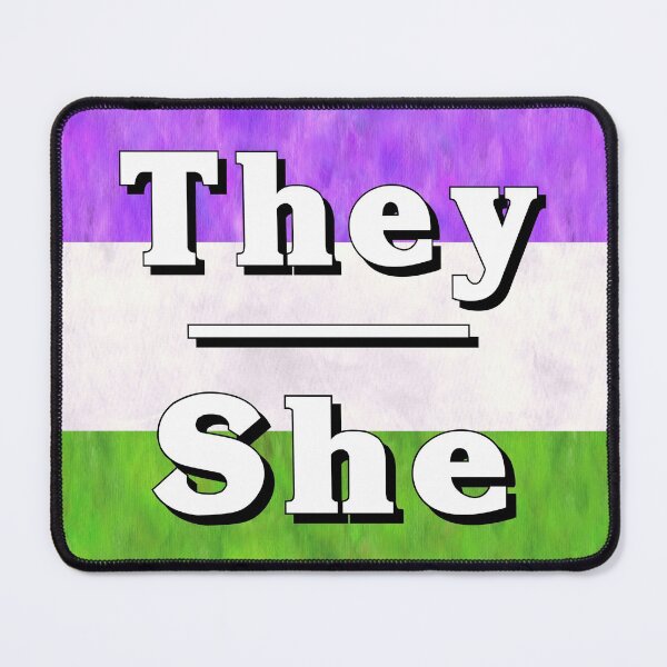 Item preview, They-She Pronouns: Genderqueer designed and sold by TigerTorreArt.