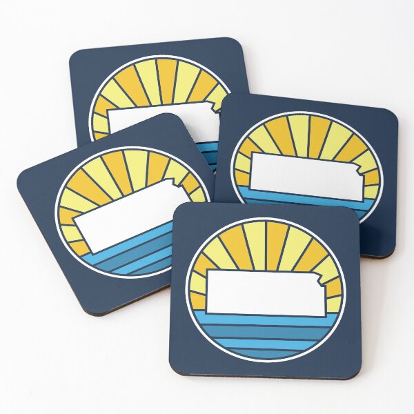 Artikelvorschau, Kansas Navy Blue State KS Sonnenuntergang und Wasser entworfen und verkauft von toutwearapparel.