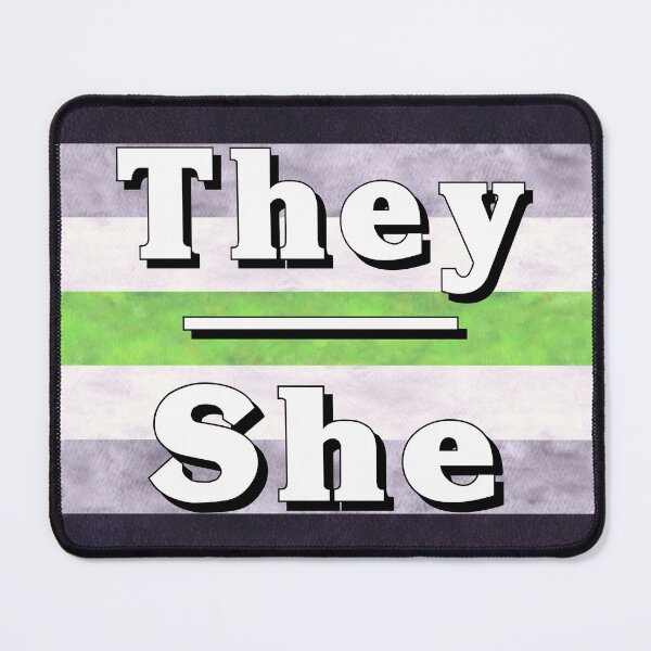 Item preview, They-She Pronouns: Agender designed and sold by TigerTorreArt.