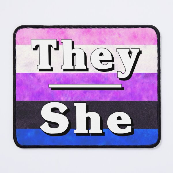 Item preview, They-She Pronouns: Genderfluid designed and sold by TigerTorreArt.