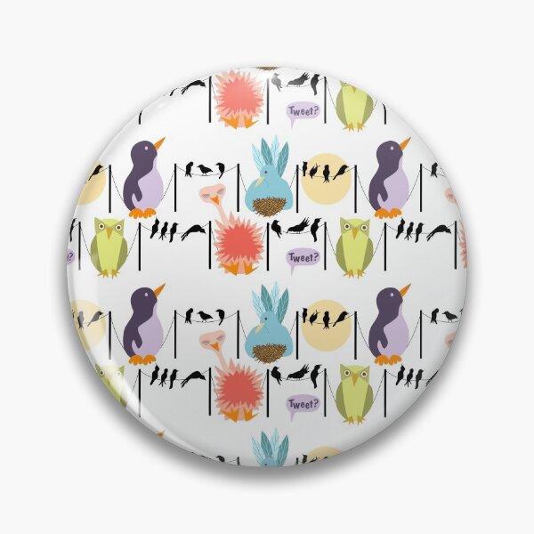 Item preview, "Big Birds Roosting" Fun Summer Children Graphic Penquin Owl Ostrich Bird Designer Print designed and sold by victoriabdesign.