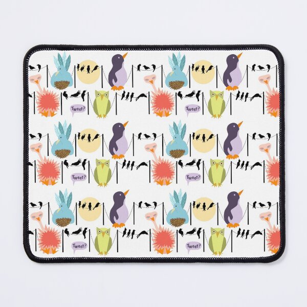 Item preview, "Big Birds Roosting" Fun Summer Children Graphic Penquin Owl Ostrich Bird Designer Print designed and sold by victoriabdesign.
