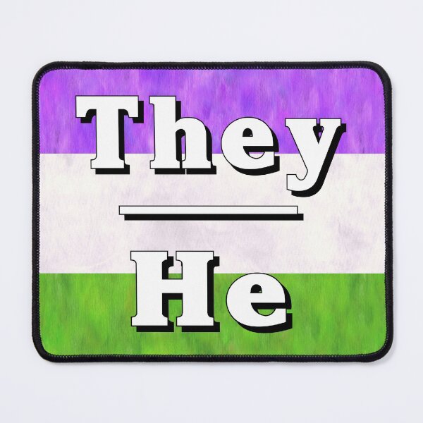 Item preview, They-He Pronouns: Genderqueer designed and sold by TigerTorreArt.