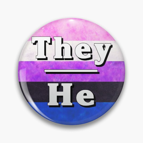 Item preview, They-He Pronouns: Genderfluid designed and sold by TigerTorreArt.