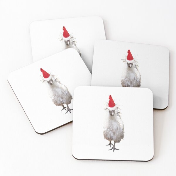 Item preview, Silkie Bantam Chicken in Santa Hat designed and sold by StandoutSilkies.