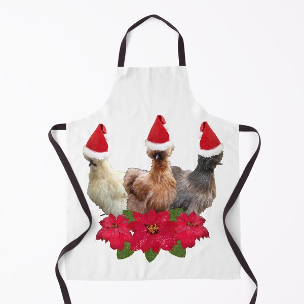 Item preview, Silkie Bantam Chickens Santa Hats Poinsettias Chicken Christmas designed and sold by StandoutSilkies.