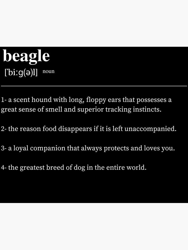 "Funny Beagle Dog (Joke Dictionary Definition)" Poster by art
