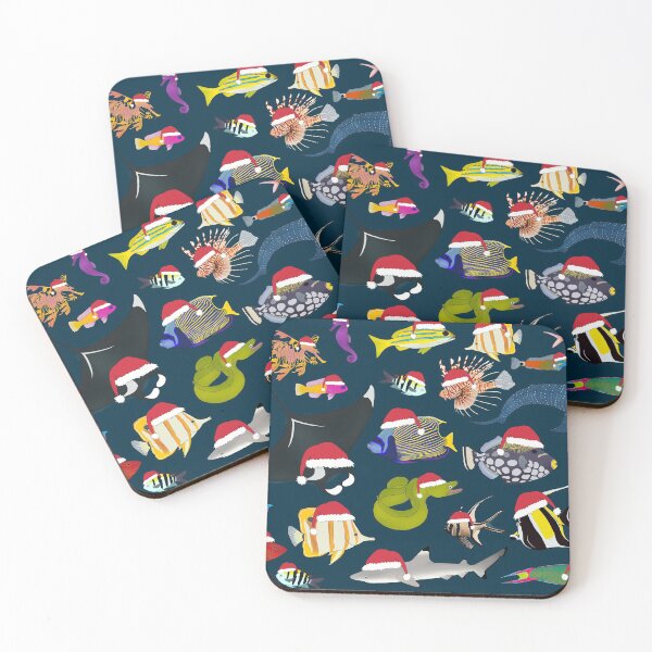 Item preview, Christmas Reef Fishes (Dark) designed and sold by WestCoastWoods.