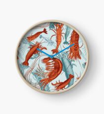 Shrimp - Orange and Turquoise Clock