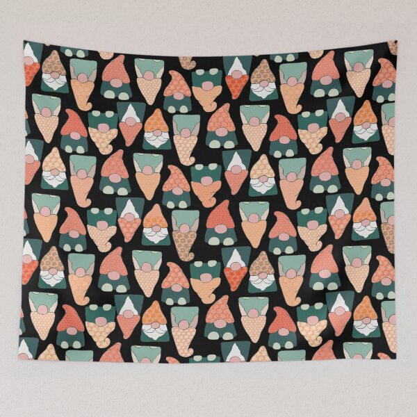 Item preview, Patterned Gnomes Mint Salmon designed and sold by pear-la.
