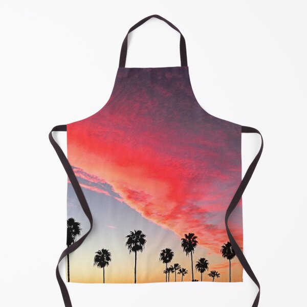 Item preview, Red Scarlet Sunset Over Palm Trees Art Photo designed and sold by DEC02.